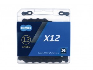 Catena KMC X12 Black Tech - 1/2" x 11/128" 126 maglie 12v.