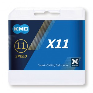 Catena per cambio KMC X11 arg./nero - 1/2" x 11/114", 114 maglie,5,65mm,11-v.
