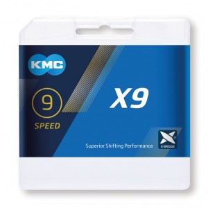 Catena per cambio KMC X9 arg./grigio - 1/2" x 11/128", 114 maglie,6,6mm,9-v.