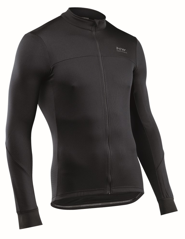 Maglia Ciclismo Maniche Lunghe Northwave Force 2 Jersey Long Sleeves Full Zip BLACK