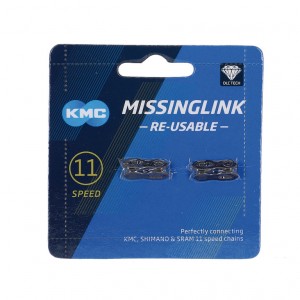 Missinglink KMC 11R DLC nero - 2 pz. p. catene 5,65mm,11-v.,re-usable