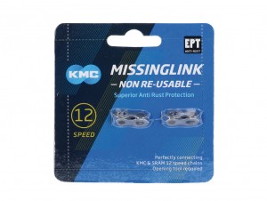 Missinglink KMC 12NR EPT argento - 2 pezzi per catene 5,65mm, argento,12v.