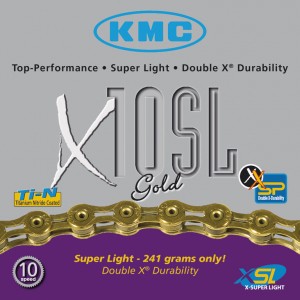 catena di divisore KMC X-10-SL oro - 112 anelli, 6,2mm,decupla, versione cava