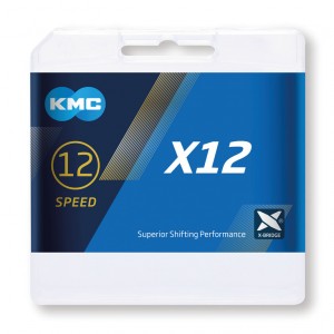 Catena per cambio KMC X12 Ti-N - 126 maglie, oro/nero, BX12TB126