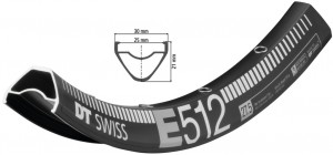 Cerchio DT Swiss E 512 27,5" nero NERO