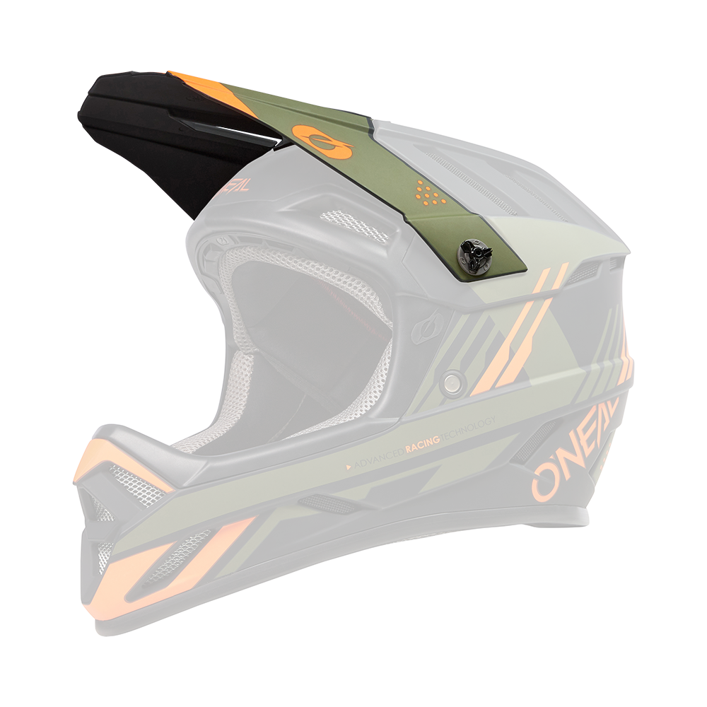 Visiera ricambio Casco MTB O'Neal BACKFLIP Strike UNICA NERO / ARANCIO / OLIVA