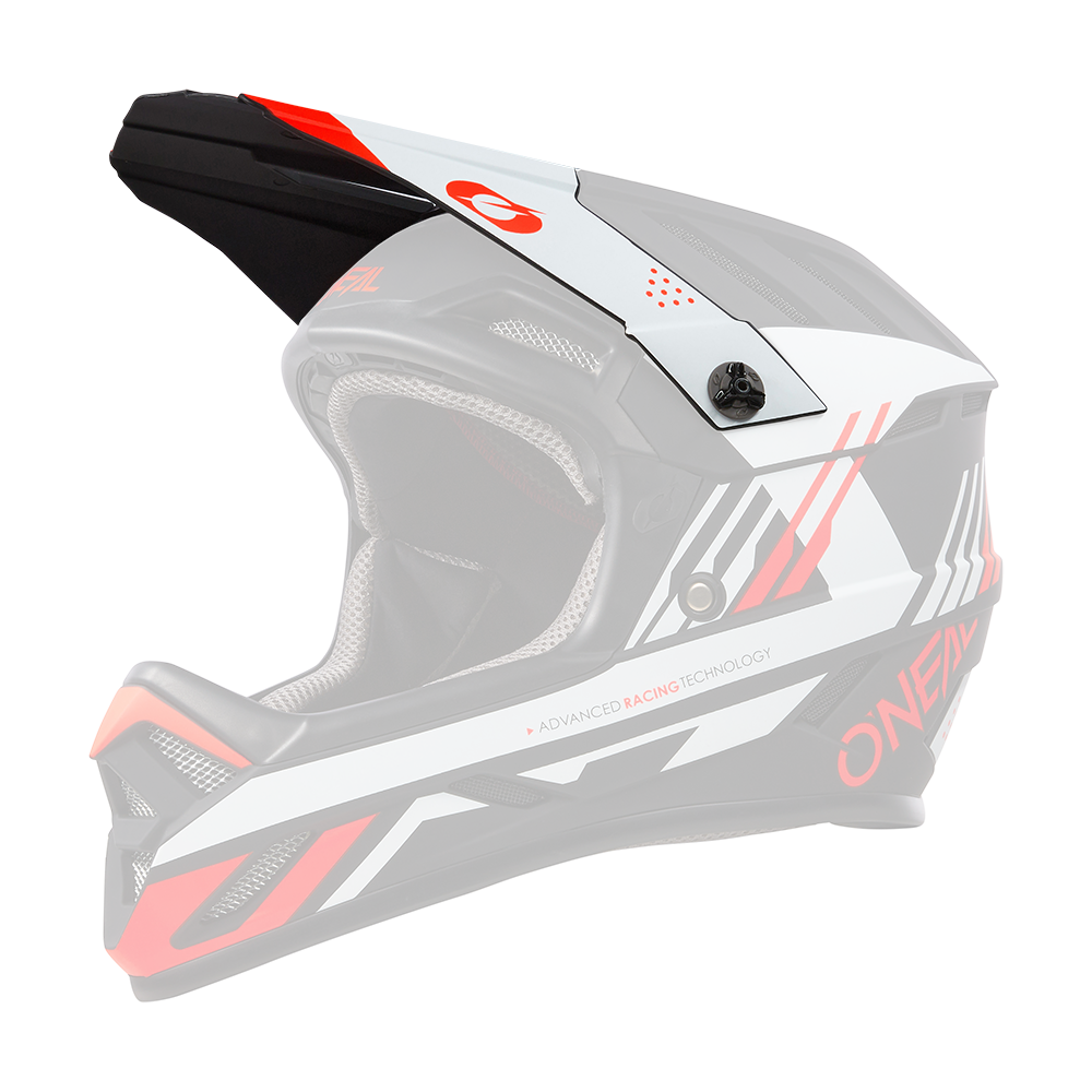 Visiera ricambio Casco MTB O'Neal BACKFLIP Strike UNICA NERO / ROSSO / BIANCO